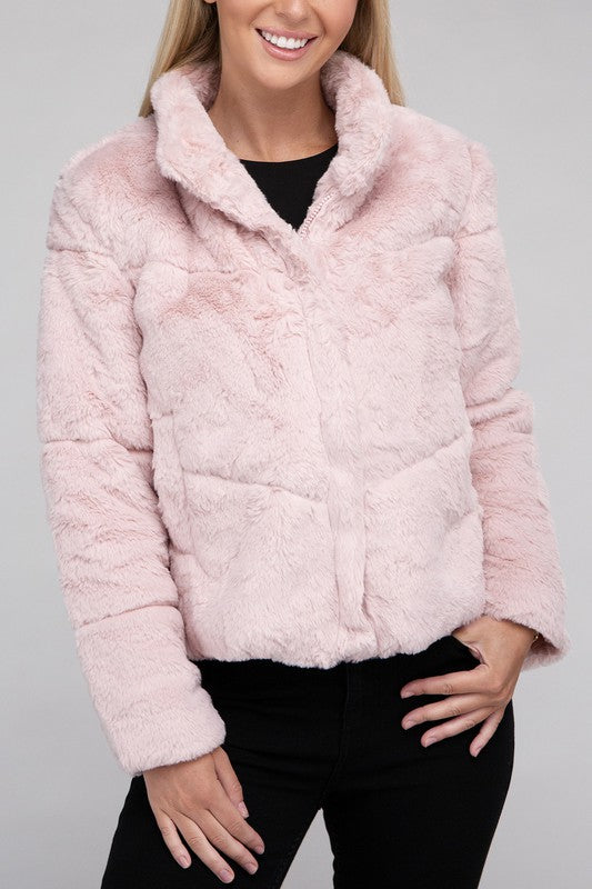 Bohemian Soft Plush Fluffy Zip-Up Teddy Hoodie – OliverandJade