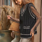 Bohemian Solid V-Neck Sleeveless Pocket Detail Sweater