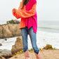 Bohemian Leopard Oversized Half and Half Pullover Sweater