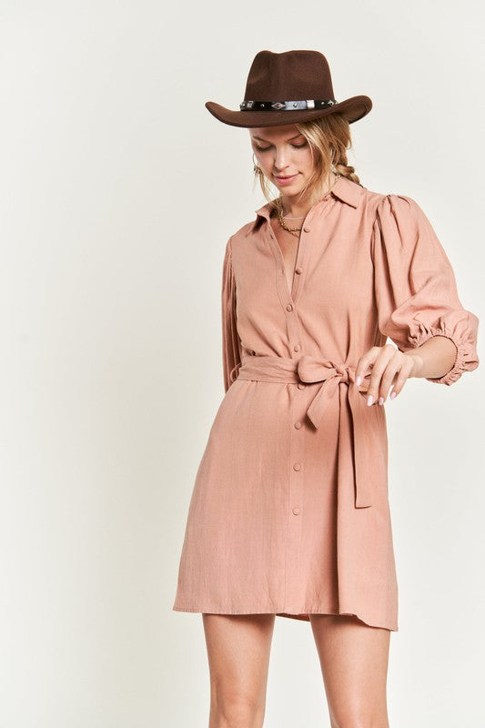 Bohemian Half Sleeve Belted Dress