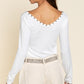 Bohemian POL Studded Ribbed V-Neck Top