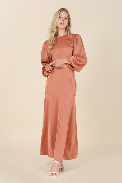 Bohemian Dressed Up Satin Two-Piece Mermaid Dress Set
