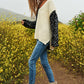 Bohemian Leopard Oversized Half and Half Pullover Sweater