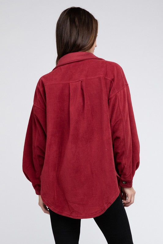 Bohemian Fleece Buttoned Down Oversized Shirt Jacket