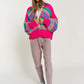 Bohemian Chunky Knit Multi-Striped Open Sweater Cardigan