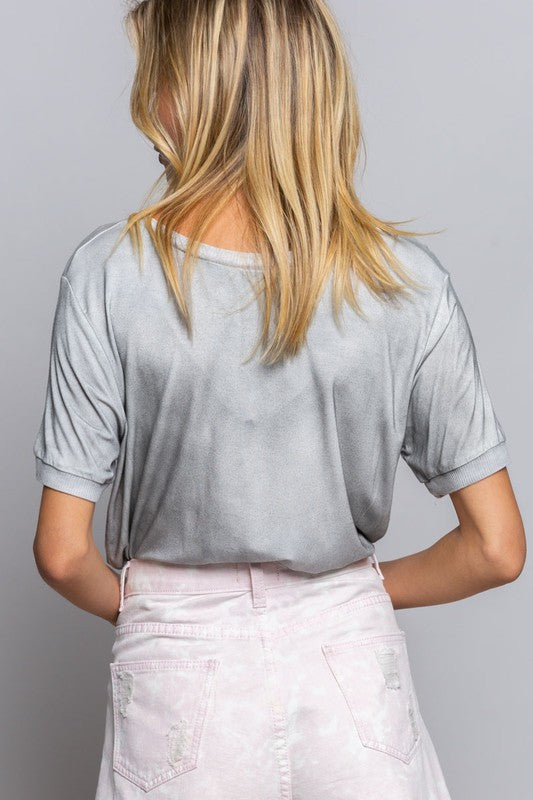 Bohemian POL Girly Meets Basic Short Sleeve Top