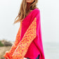 Bohemian Leopard Oversized Half and Half Pullover Sweater
