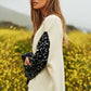 Bohemian Leopard Oversized Half and Half Pullover Sweater