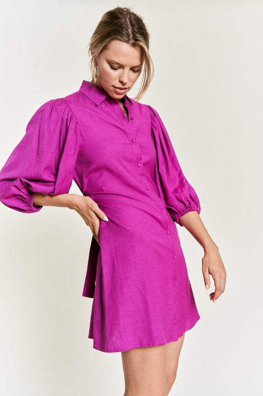 Bohemian Half Sleeve Belted Dress