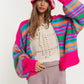 Bohemian Chunky Knit Multi-Striped Open Sweater Cardigan