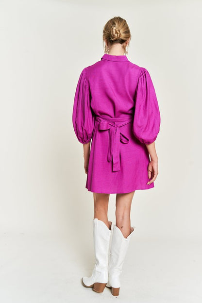 Bohemian Half Sleeve Belted Dress