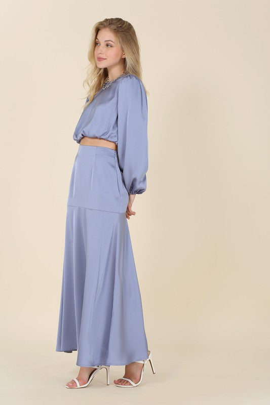 Bohemian Dressed Up Satin Two-Piece Mermaid Dress Set
