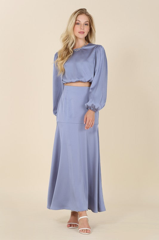 Bohemian Dressed Up Satin Two-Piece Mermaid Dress Set