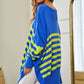 Bohemian Multi Striped Elbow Patch Loose Fit Sweater Top