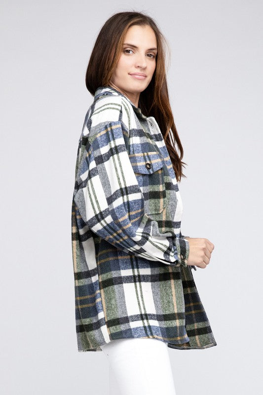 Bohemian Plaid Cozy Oversized Flannel Shirt