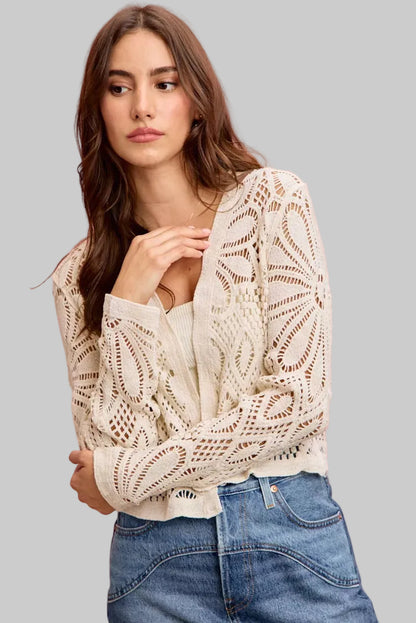 Ada Boho Crochet Knit Cardigan Sweater