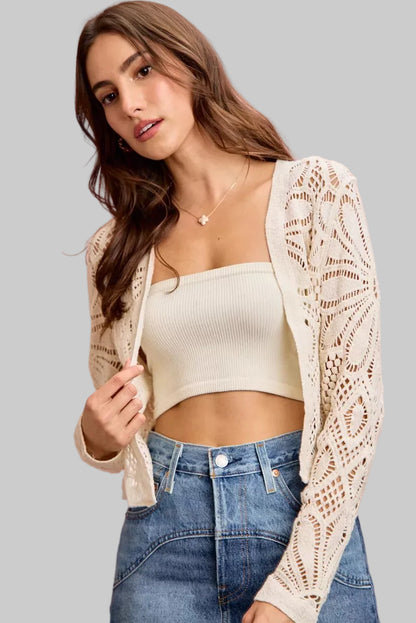 Ada Boho Crochet Knit Cardigan Sweater