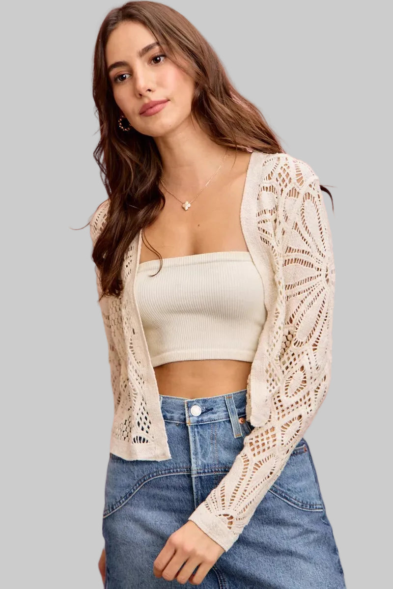 Ada Boho Crochet Knit Cardigan Sweater