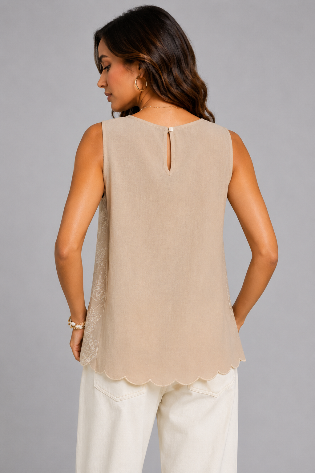 Ada Floral Embroidered Sleeveless Top