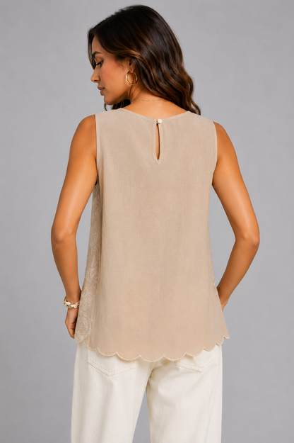 Ada Floral Embroidered Sleeveless Top
