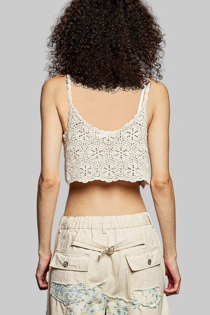Adeline Boho Crochet Cami with Scalloped Trim