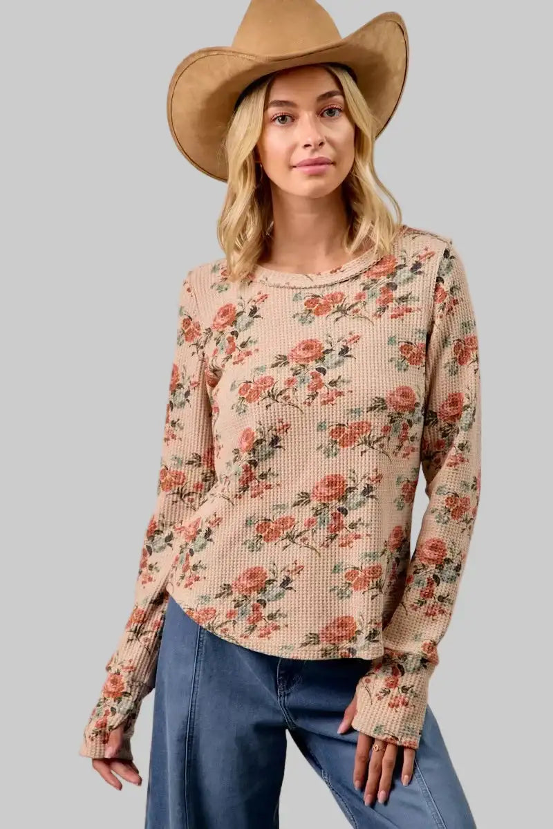 Alaia Floral Print Thermal Top 