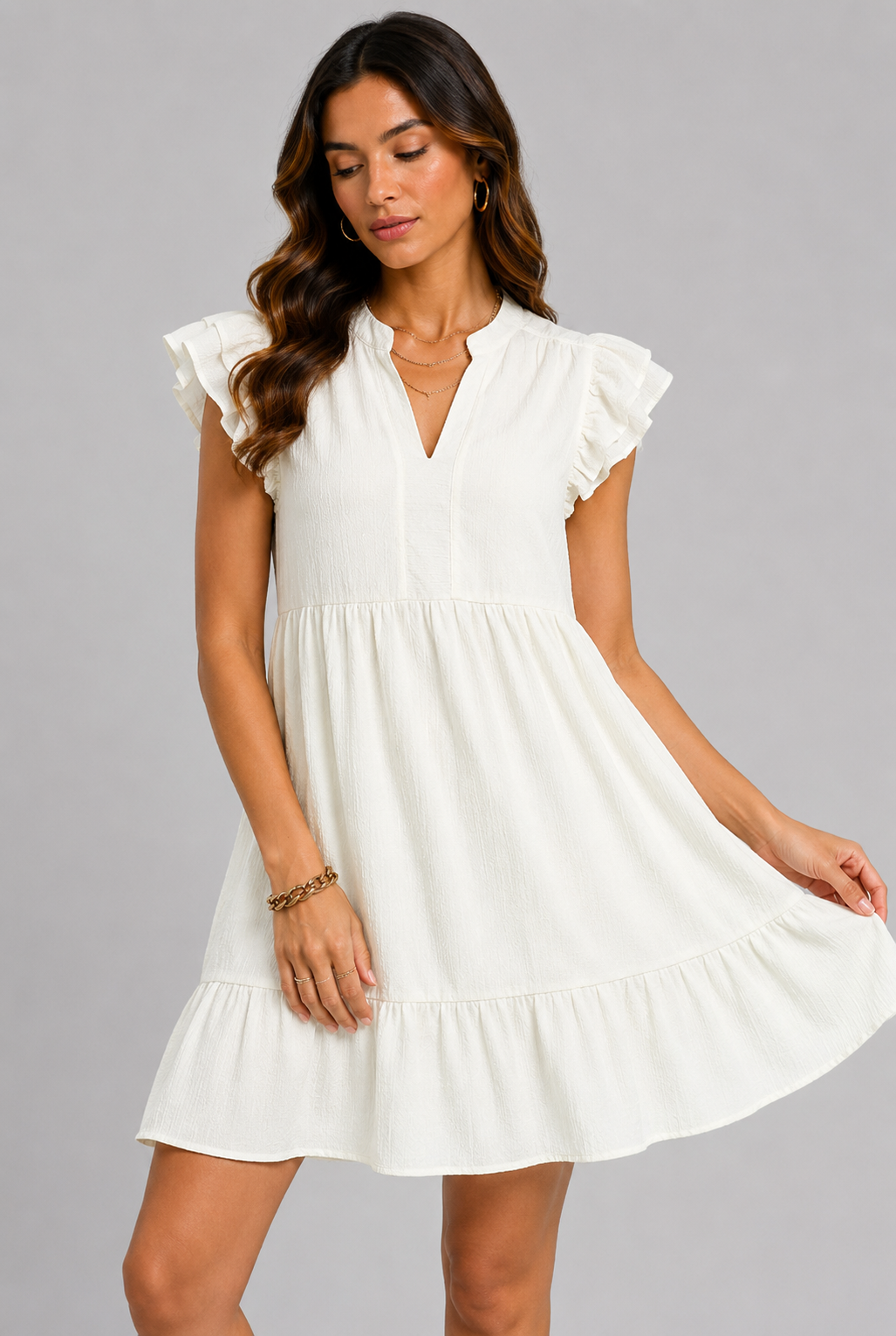 Alaina Ruffle Babydoll Dress