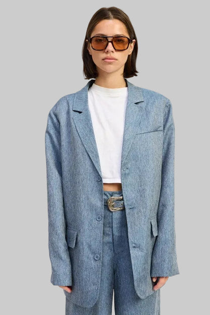 Alana Oversized Denim Blue Blazer