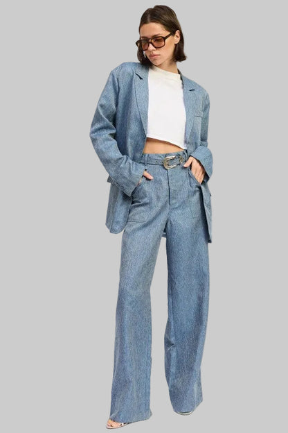 Alana Oversized Denim Blue Blazer