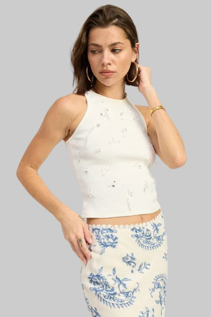 Alani Boho Racerback Beaded Tank Top