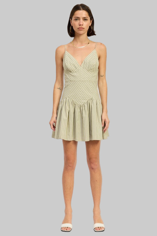 Alina Striped Ruffle Mini Dress