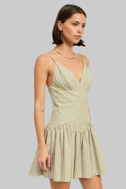 Alina Striped Ruffle Mini Dress