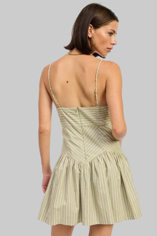 Alina Striped Ruffle Mini Dress