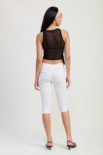Allison Bohemian Sheer Bow Cropped Top