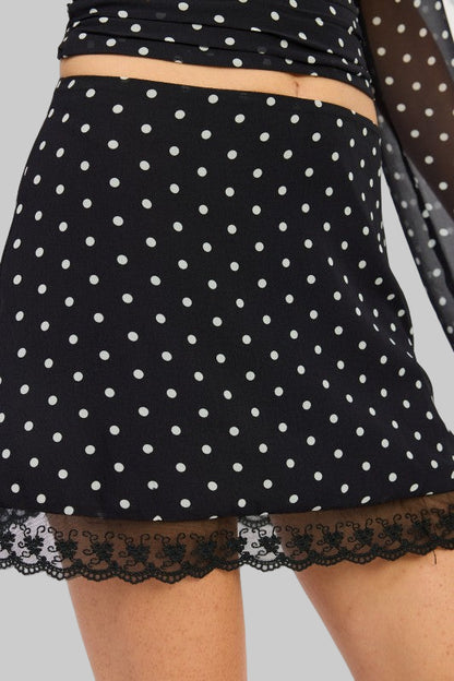 Amara Polka Dot Lace Mini Skirt