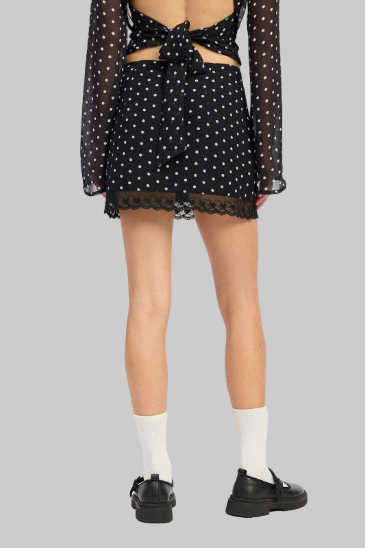 Amara Polka Dot Lace Mini Skirt