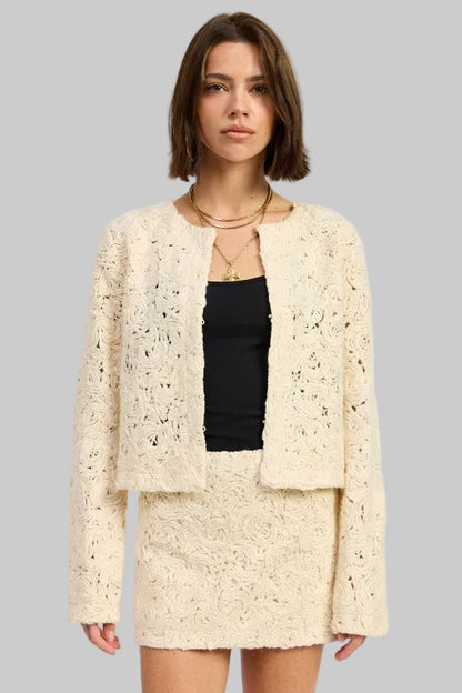 Amira Boho Macrame Cropped Jacket