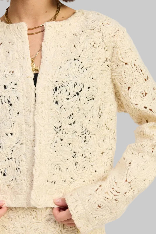 Amira Boho Macrame Cropped Jacket