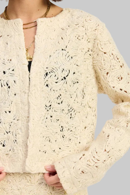 Amira Boho Macrame Cropped Jacket