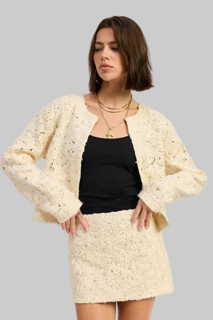 Amira Boho Macrame Cropped Jacket