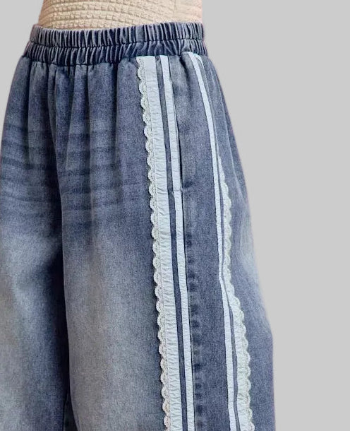 Amora Washed Lace Trim Jeans