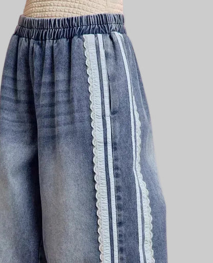 Amora Washed Lace Trim Jeans