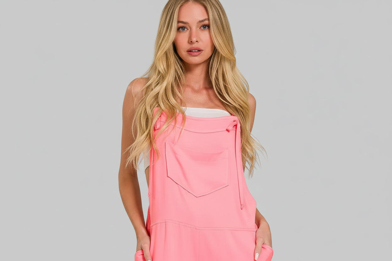Anastasia Romper With Tie Knot Straps - Pink