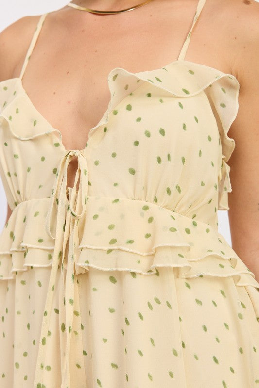 Annie Boho Spaghetti Strap Ruffle Romper