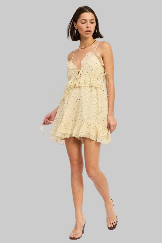 Annie Boho Spaghetti Strap Ruffle Romper