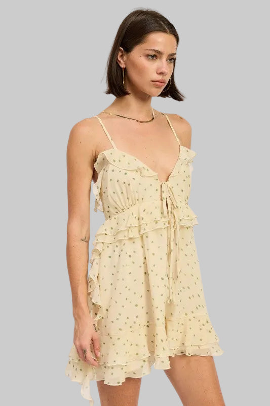 Annie Boho Spaghetti Strap Ruffle Romper