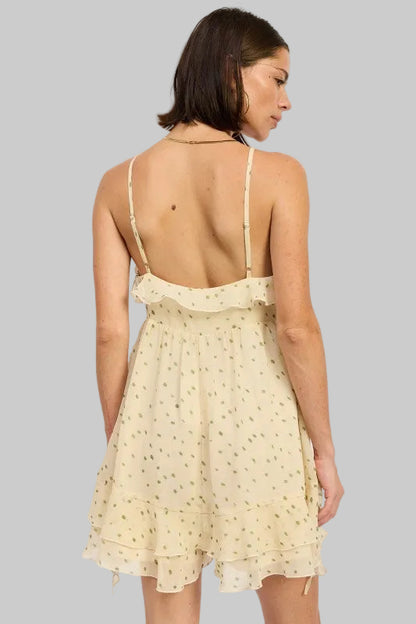 Annie Boho Spaghetti Strap Ruffle Romper