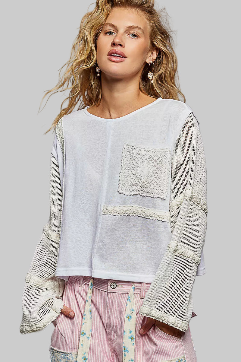 Aria Boho Crochet Lace Mesh Top