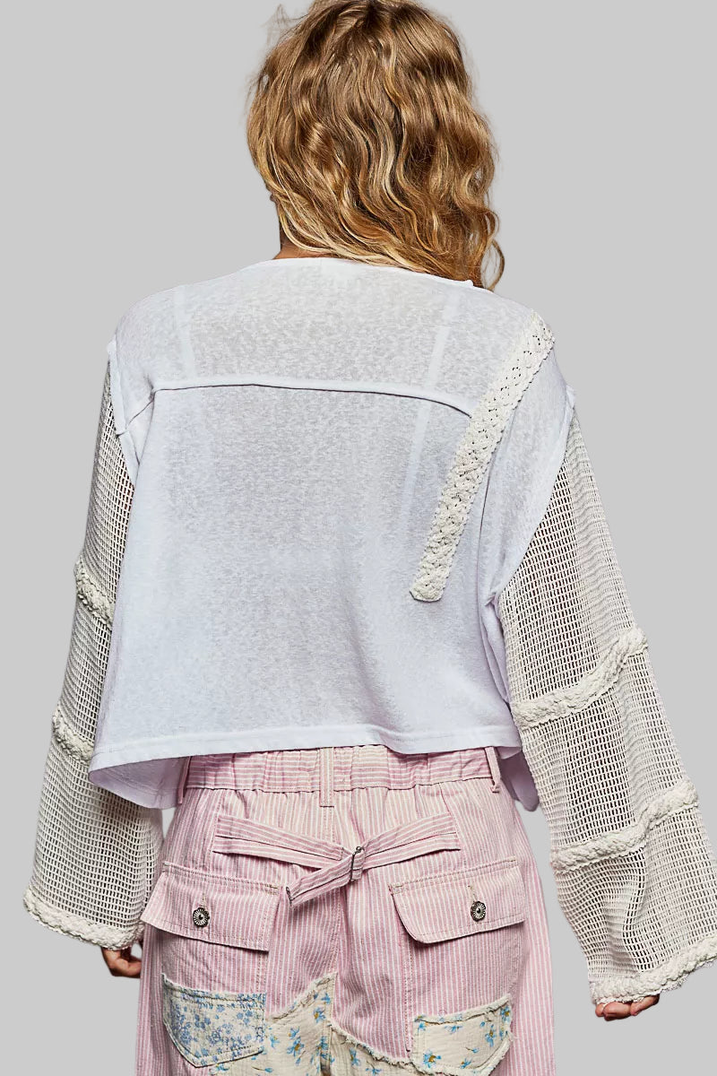 Aria Boho Crochet Lace Mesh Top
