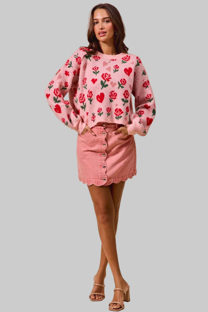 Ashley Scallop Edge Denim Mini Skirt